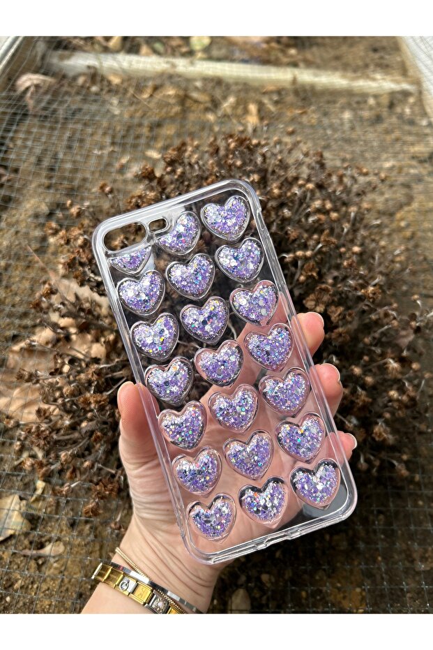 İphone 7 Plus/8 Plus Uyumlu Uyumlu 3D Kalp Çıkıntılı Kılıf - 2