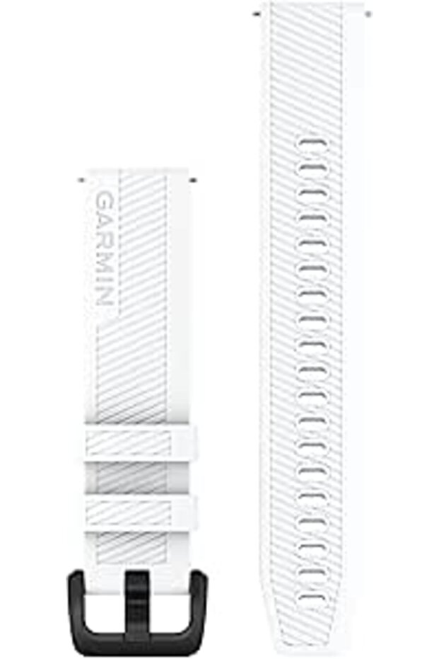 QUICK RELEASE BANDS (20 MM) WHITE WITH BLACK STAINLESS STEEL HARDWARE