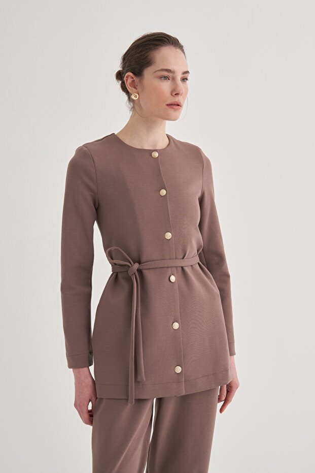 Kadın Çelik Örme Ceket Kahve - 2