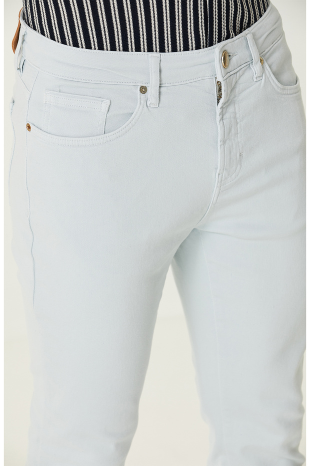 Buz Mavisi Denim Pantolon - 4
