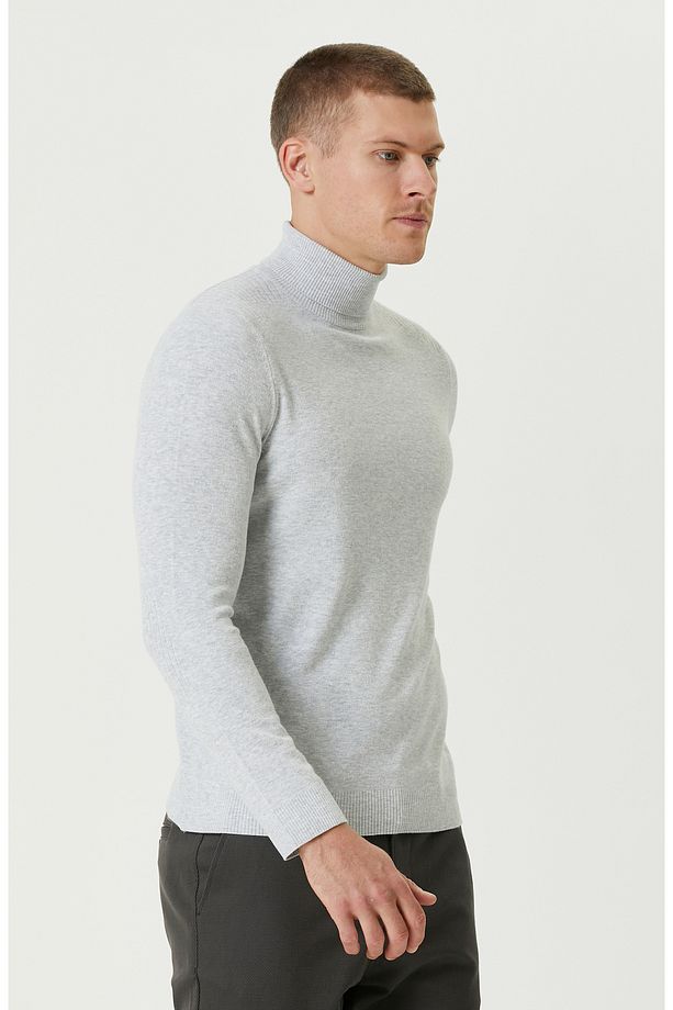 Açık Gri Basic Triko - 4