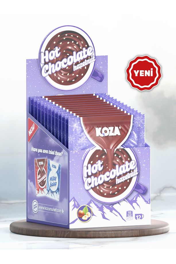 Tek Içimlik Premium Fındık Parçacıklı Sıcak Çikolata Aro. Içecek Tozu (12 STİCK) - 1