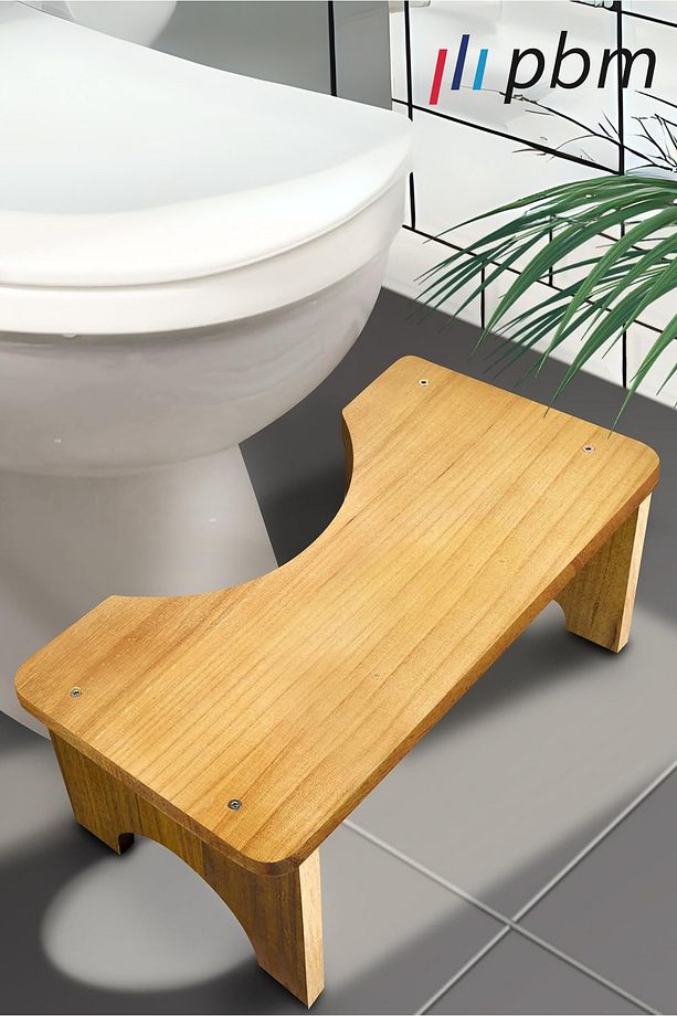 Ahşap MDF Tuvalet Taburesi MDF Yetişkin Çocuk, Ahşap Tabure, Taşınabilir , 15 cm Yükseklik - 1