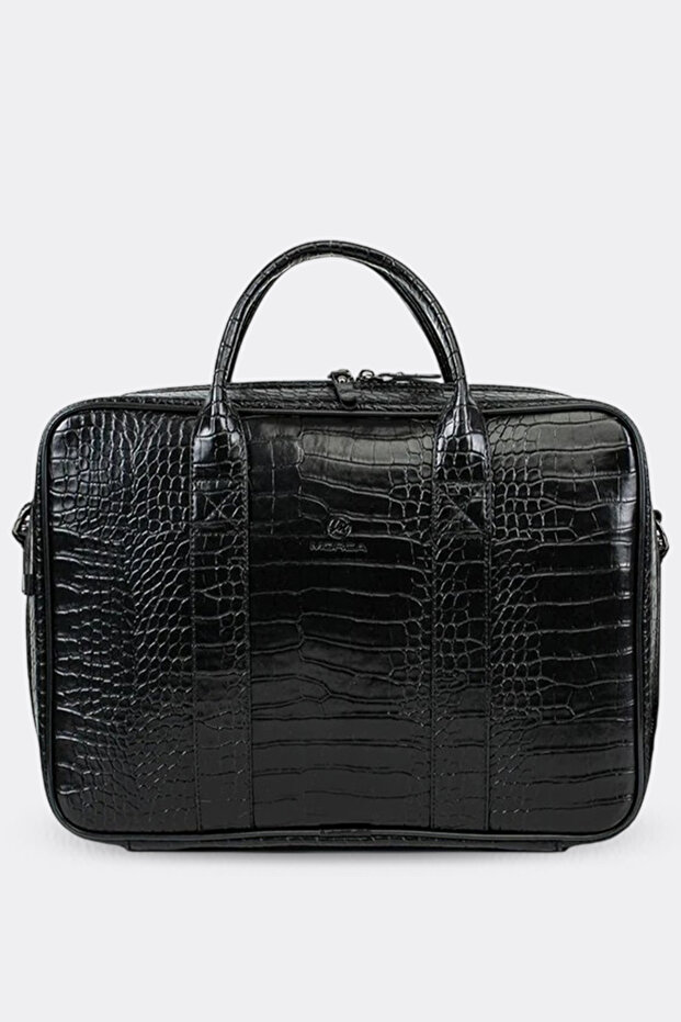 حقيبة كمبيوتر محمول Macbook Organizer مقاس 15.6 بوصة و16 بوصة باللون الأسود تمساح