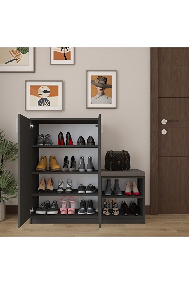 %100 MDFLAM Antrasit Ayakkabılık A-28 - 2