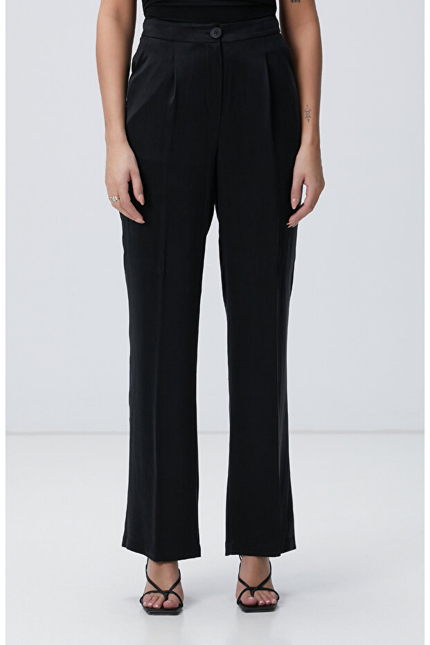 Siyah Cupro Pantolon - 2