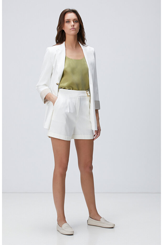 Yağ Yeşili Cupro Bluz - 3