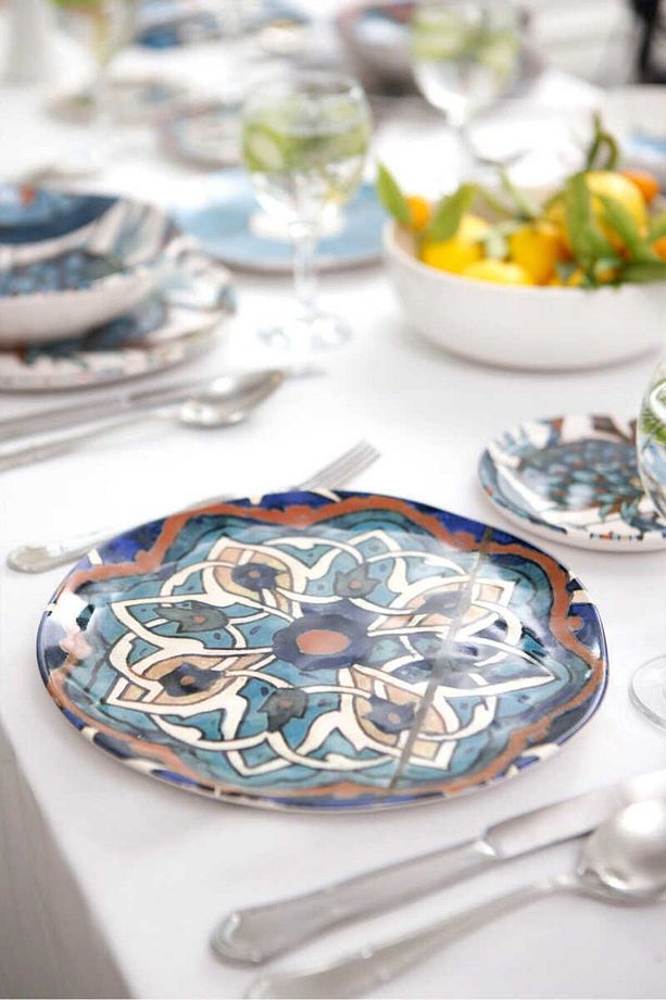 Sade Çini 4lü Servis Tabağı Seti - 25 Cm - 3