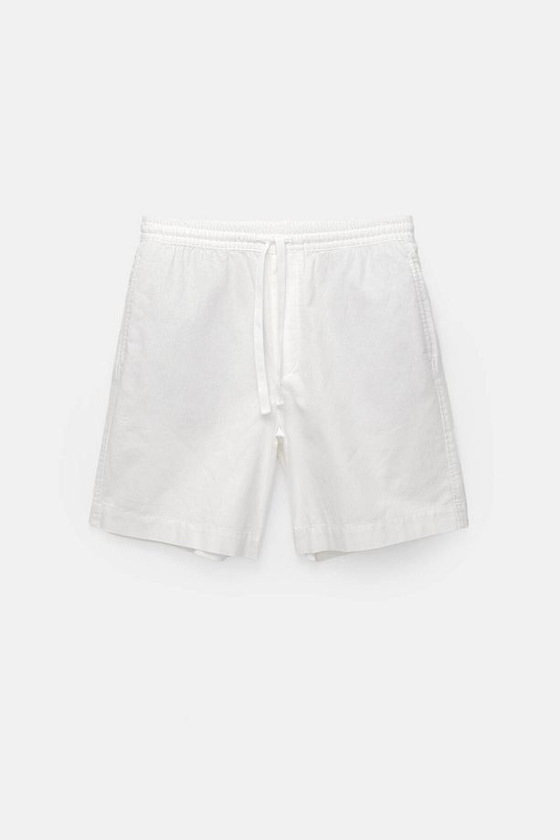 Keten karışımlı jogger bermuda şort - 6