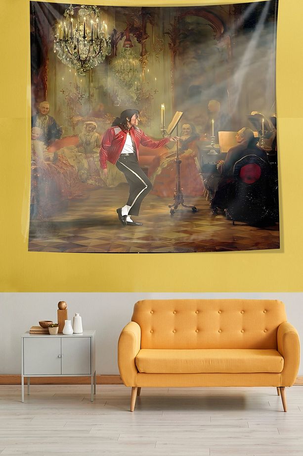 Michael Jackson Sanatsal Leke Tutmaz Kumaş Duvar Örtüsü Duvar Halısı Tapestry - 3