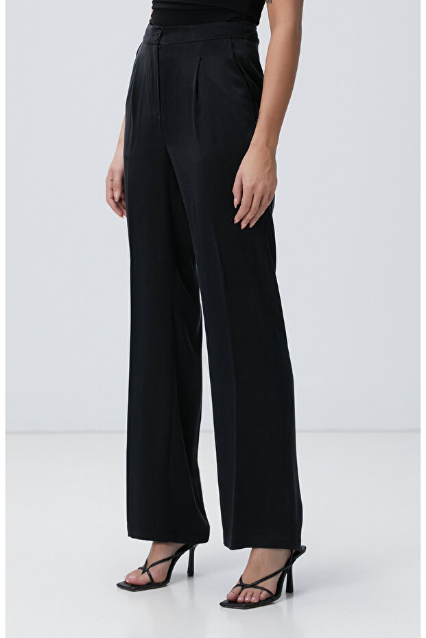 Siyah Cupro Pantolon - 3