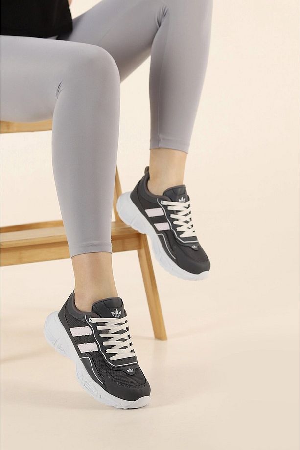 Kadın Yüksek Taban 4 CM Yazlık Fileli Hafif Rahat Taban Sneaker Kalın Taban Spor Ayakkabı - 1