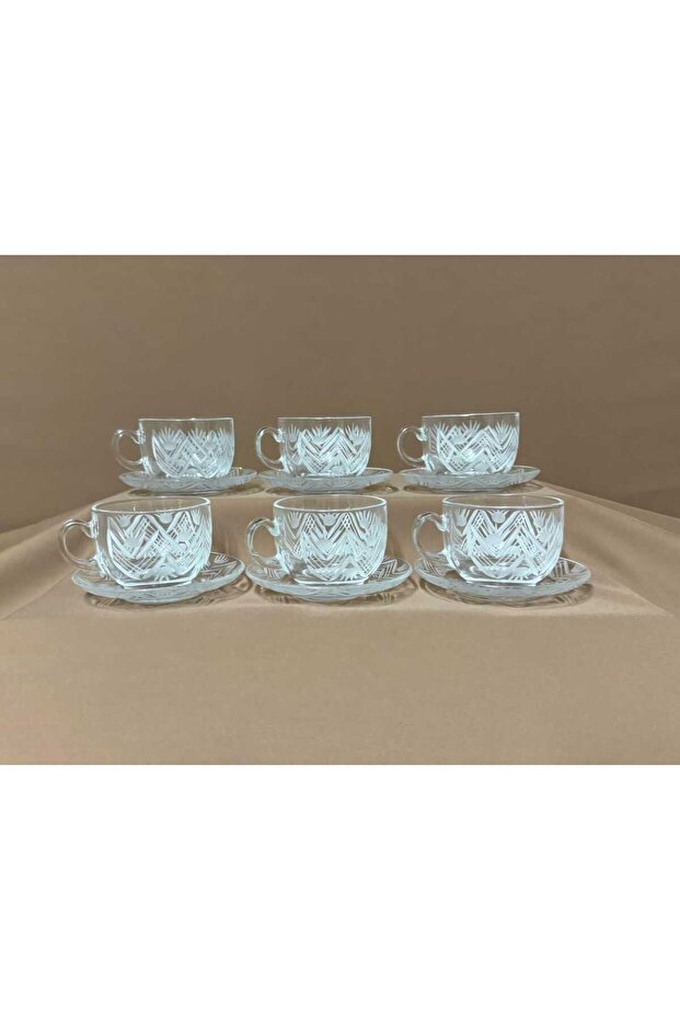 12 Pcs Handmade - Glass Tea & Coffee Cup Set