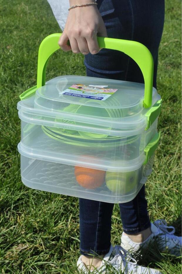 Yeşil, Katlı Piknik Seti - 1