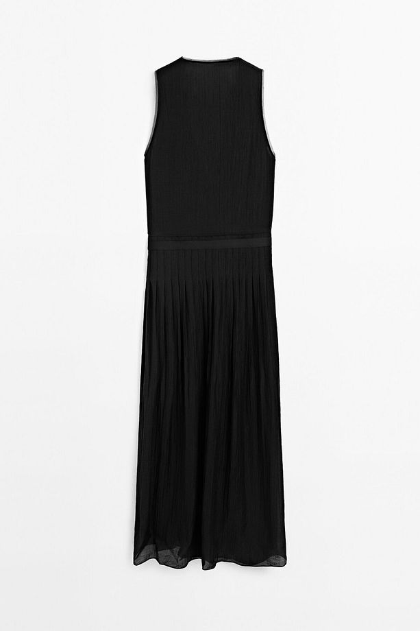 Pilili midi elbise - 9