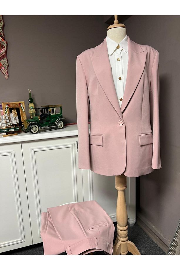 Blazer Takım Elbise Tek Düğme Ceket Pantolon - 1