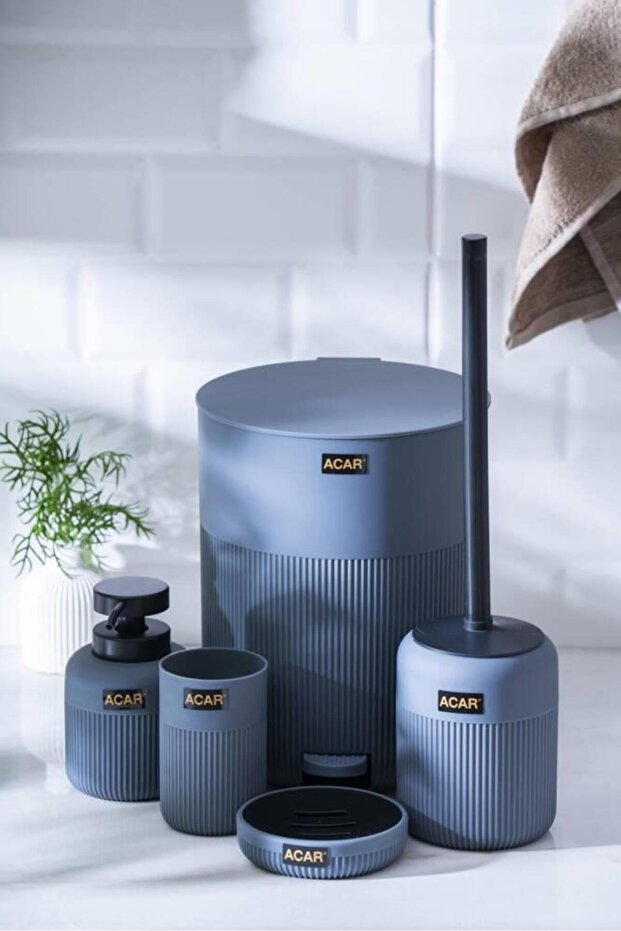 GRİ 5 PARÇA BANYO SETİ - 1