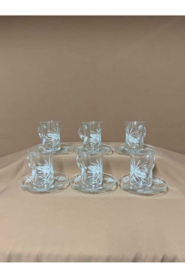 12 Pcs Handmade Glass Teacup Set
