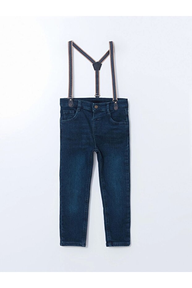 Lcw Kids Indigo Basic Erkek Çocuk Jean Pantolon Ve Pantolon Askısı 2'li - 1