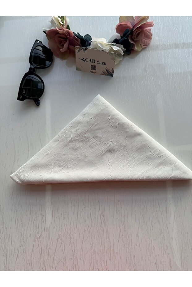 Bambu Kraş Eşarp Krem Renk - 1