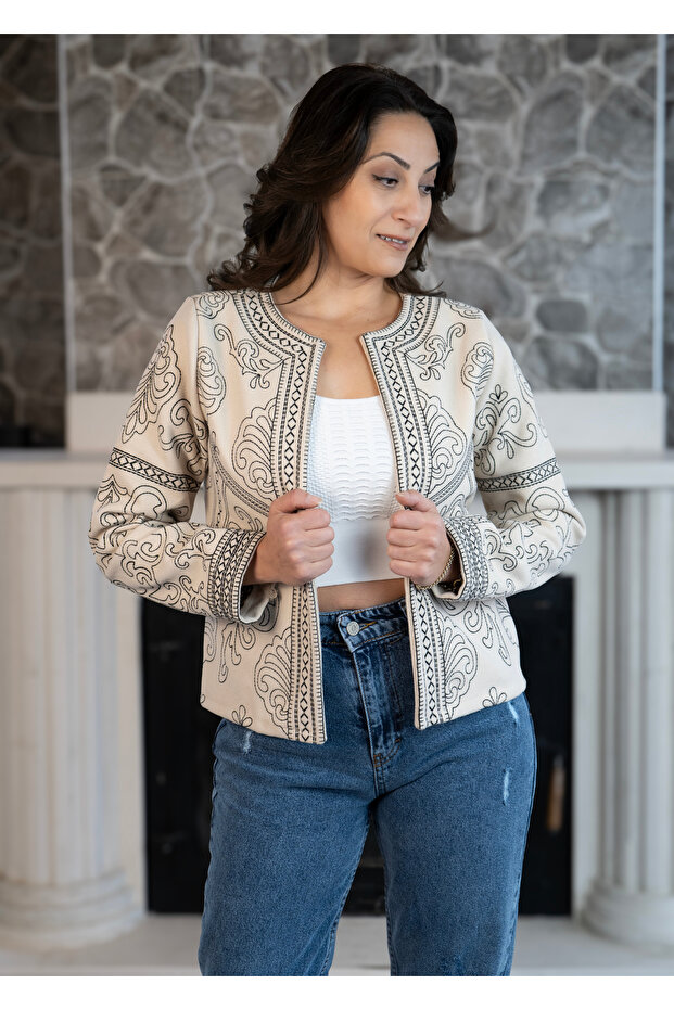 İşlemeli ceket - 1