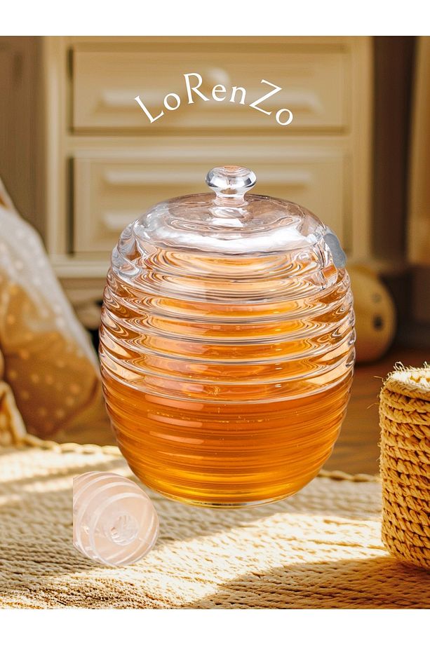 Lorenzo Kaşıklı Cam Bal Kavanozu - 240ml - 3