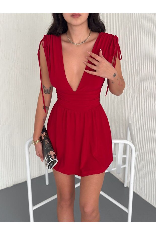 Sandy Fabric Shorts Dress