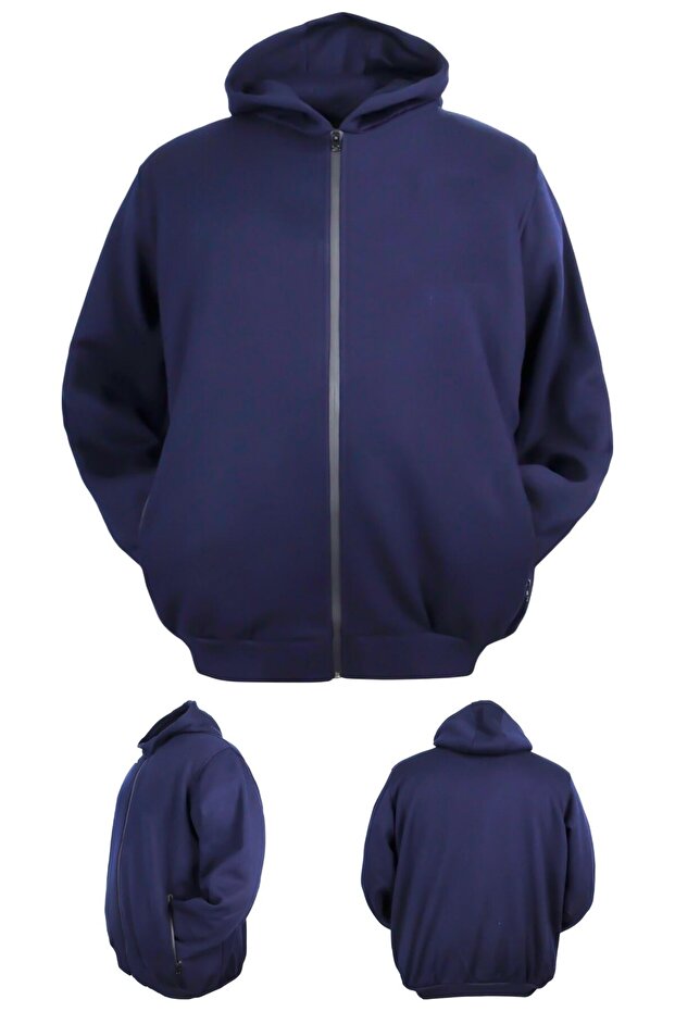 Men's Thick Sweat Coat with Hood 3 Thread Raster Winter Thick Sweat Coat Suitable for Men's Plus Size 105 - 185 Weight Weight