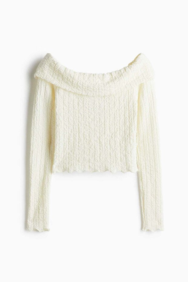 Textured off-the-shoulder top