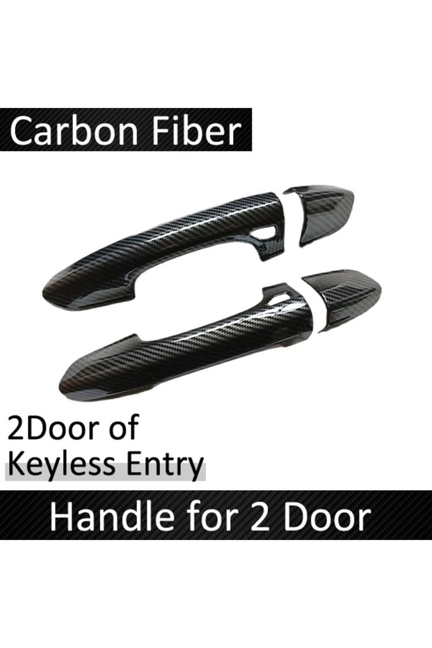 2 Keyless Entry Carbon Fiber Door Handle Cover for Ford Mustang 6 MK6 S550 2015~2023 Car Exterior St