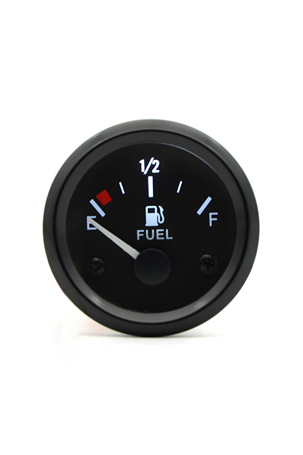 black 2'' 52mm Fuel Level Gauge, Pointer 12V Car Fuel Tank Meter with LED Backlight Rim Automotive G