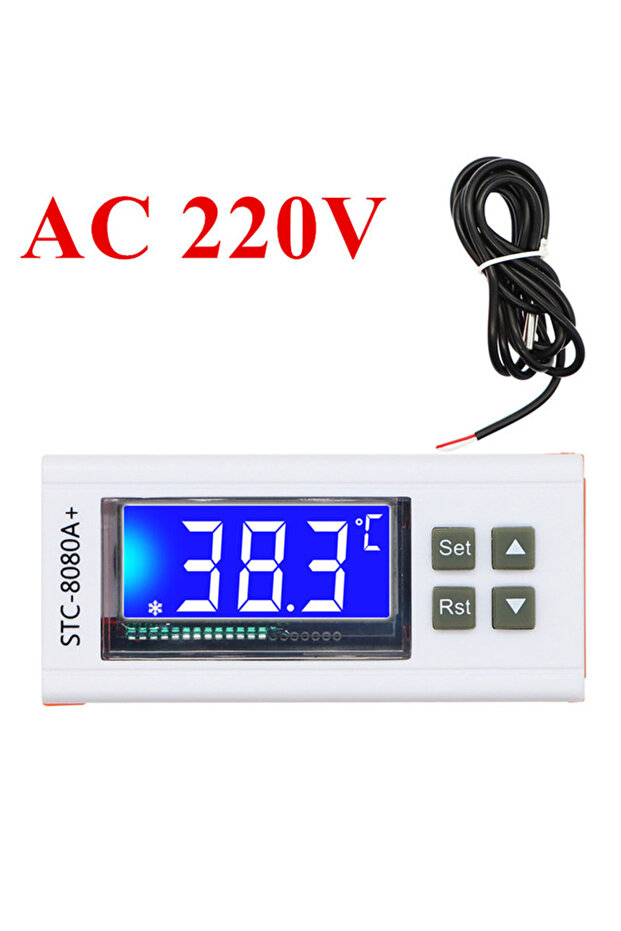 ترموستات رقمي للتحكم في درجة حرارة الثلاجة والتبريد التلقائي بتيار متردد 220 فولت STC-8080A+