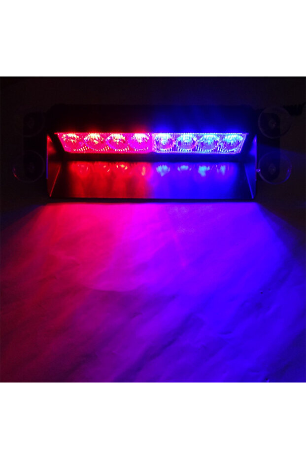 8LED Red Blue 8LED Flashing LED Car Warning Lights Flasher Vehicle Red Blue Strobe Emergency Light U