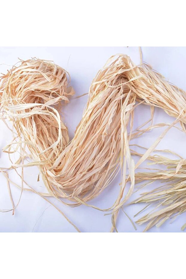 Khaki MissDeer 50g/Roll Natural Raffia Straw Rope Wedding Invitation Gift Packing Rope Flower Wrappi