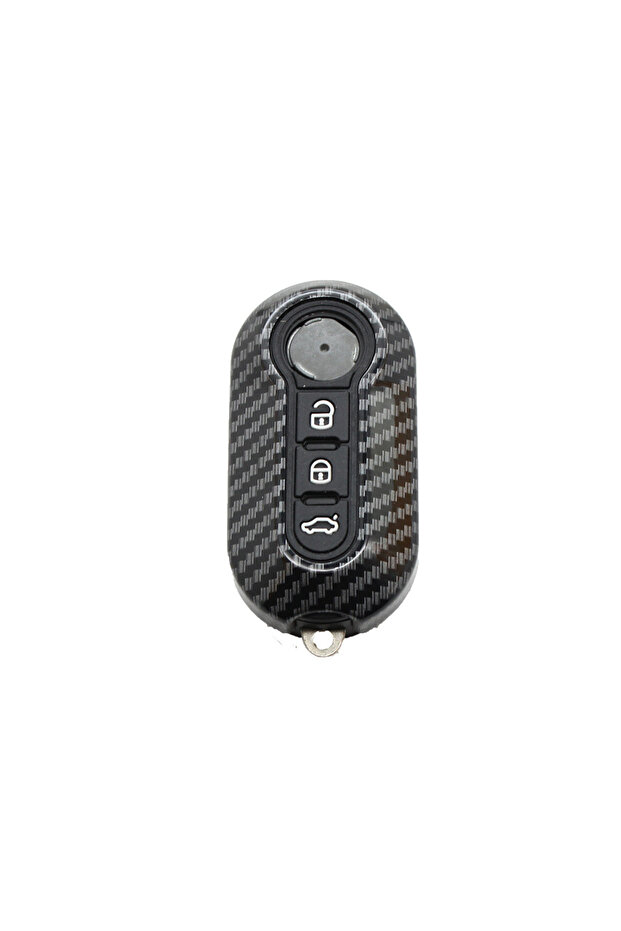 Carbon Black White Carbon Abs Car Key Fob Shell Cover for FIAT 500 500L 500X Abarth 3-Button Foldin