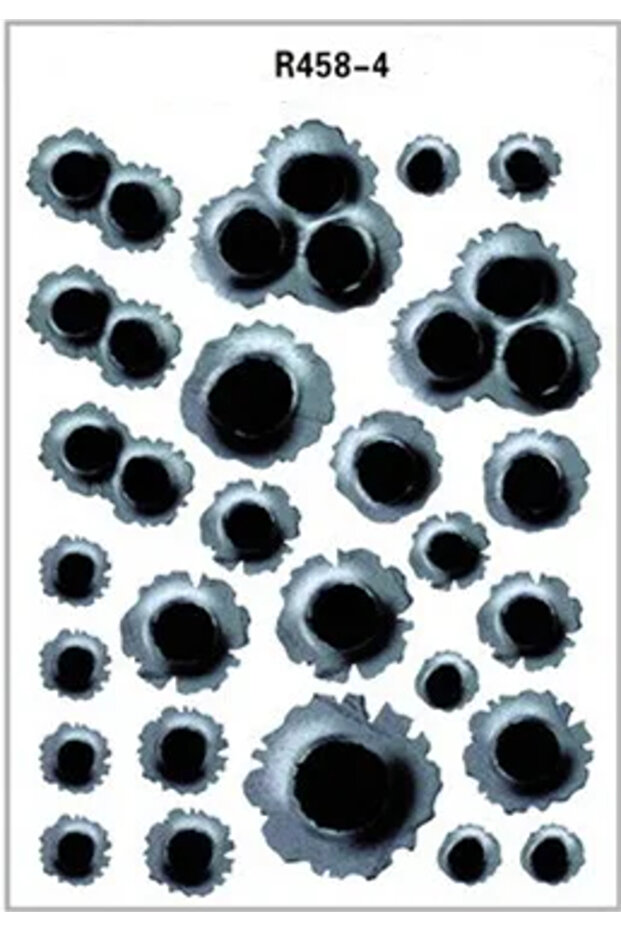D R458-Number 4 Car Stickers Simulated 3D Bullet Hole DIY Car War Styling Accessories Motorcycle Scr