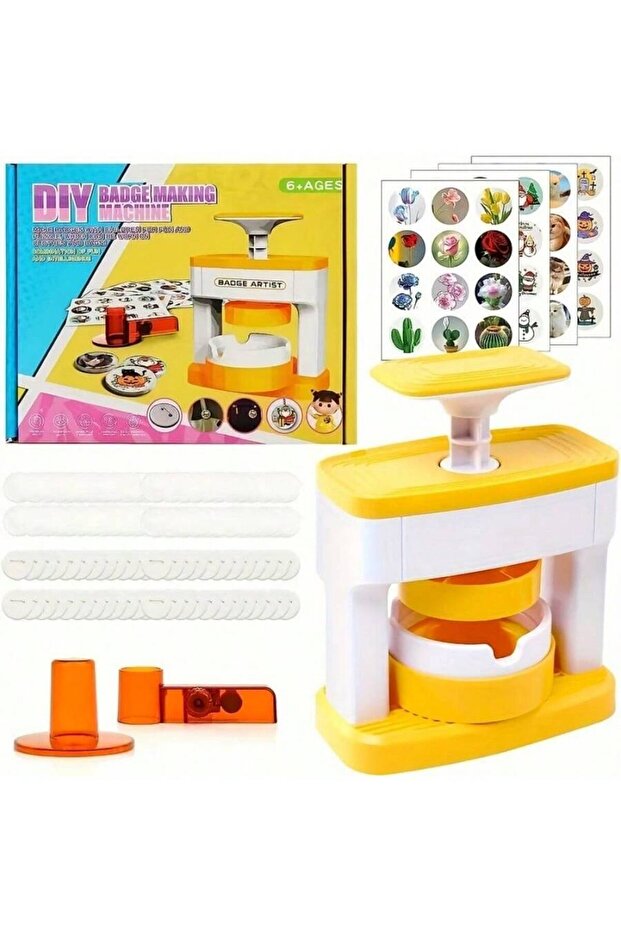 Clear Badge Making Machine, Pin Stamping Machine, Cute Pattern Cartoon Pattern Button Making Machine - 1