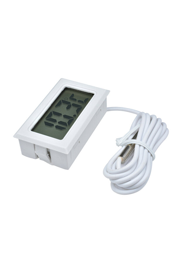 1 متر أبيض FY-10 LCD مقياس حرارة رقمي مستشعر درجة الحرارة جهاز اختبار درجة الحرارة كاشف مراقب مع 1 - 1