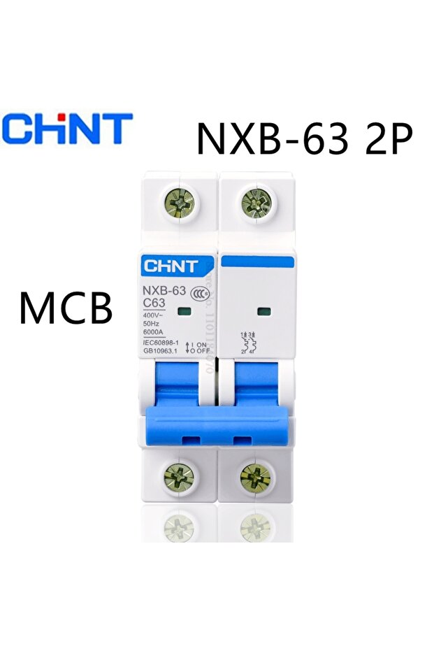 2 25A CHINT MCB NXB-63 2P 2A 10A 16A 32A 40A 63A Miniature Circuit Breaker C Curve AC 230/400V DIN R