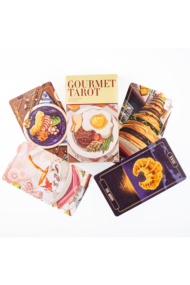 TK70K 10.3*6Cm Gourmet Tarot Deck 78Pcs Divination Fate Tarot Oracle Cards Party Entertainment Board