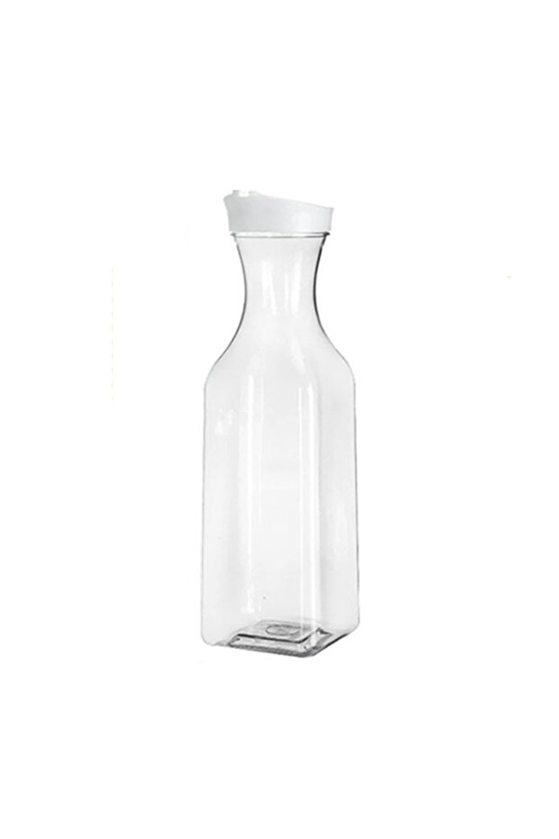 1000-1500ml 1pc Square 50 Oz Large Plastic Water Bottle with Flip Cap, Square Base Juice Container,