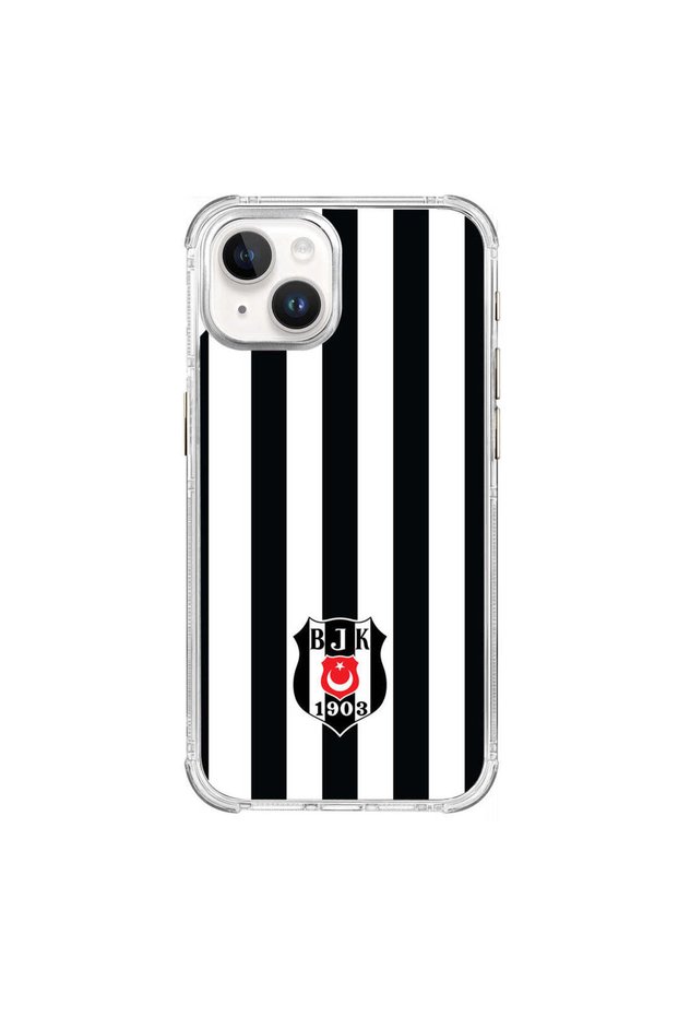 iPhone 15 Beşiktaş Sticks Logo Transparent Phone Case