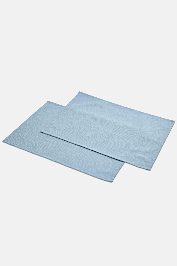 طقم مفارش طعام مكون من قطعتين، باللون الأزرق - 2