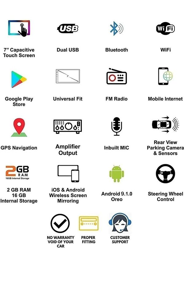 Et-446 Android 12 Multimedia 7 Inch Tek Din Double Teyp Netflix Carplay Clasking - 6