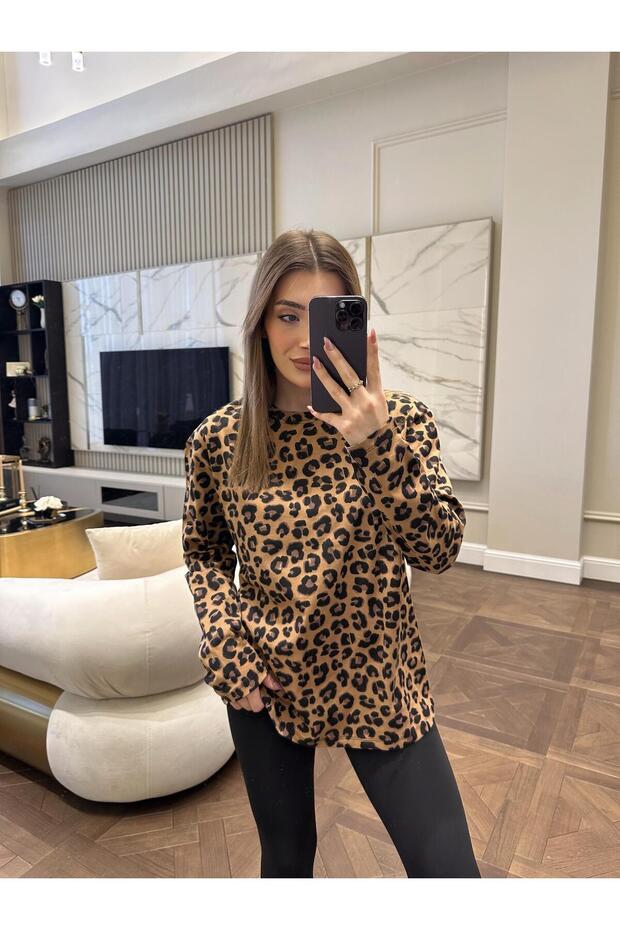 Uzun Kol Leopar Tshırt - 4
