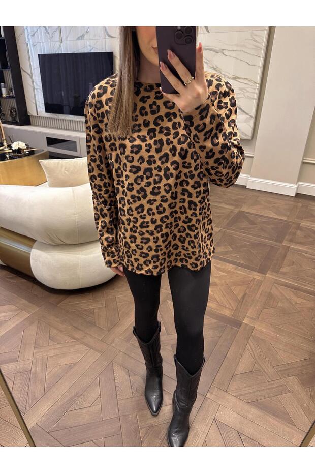 Uzun Kol Leopar Tshırt - 6