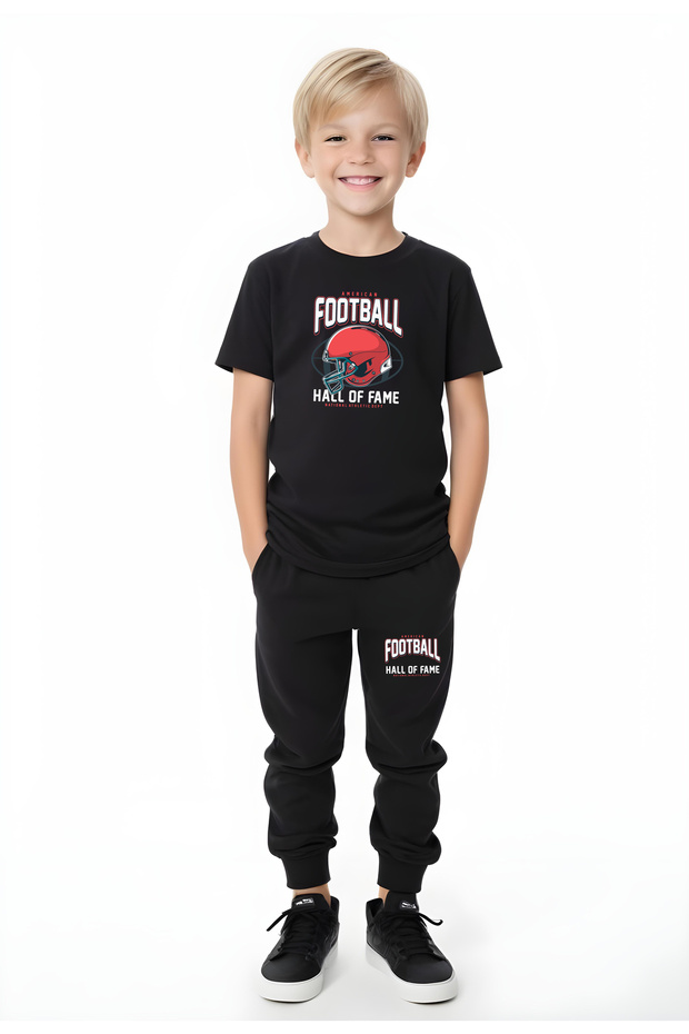 Hall of Fame Printed Boys' Short Sleeve Double Pocket Bottom-Top Suit