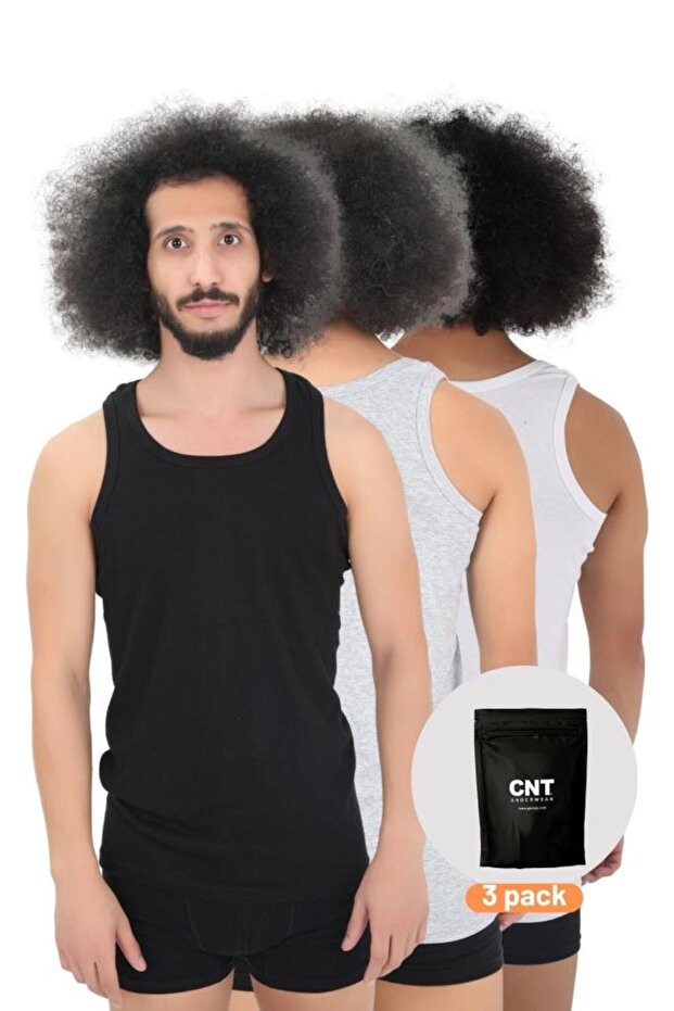 Erkek Atlet Pamuklu Basic 3'lü Premium Paket - 1