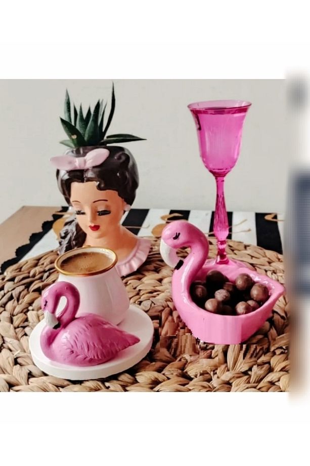 PEMBE FLAMİNGO FİNCAN ALDIĞI VE FLAMİNGO LOKUMLUK 2 KİŞİLİK TAKIM (AÇIKLAMAYI OKUYUNUZ) - 1