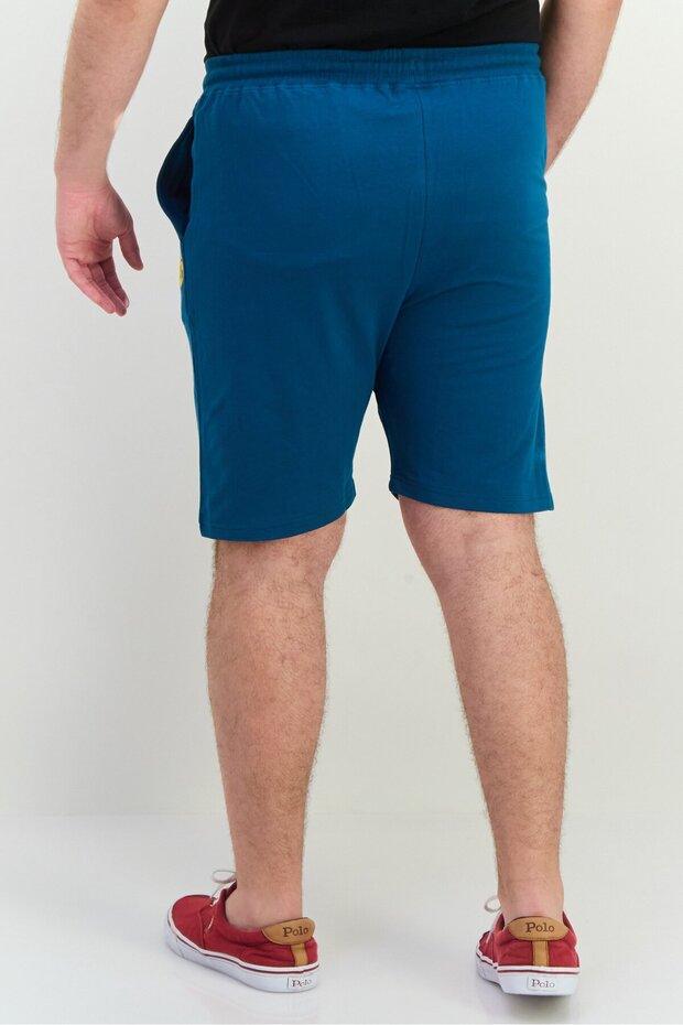 شورت جرافيكي أساسي للرجال، أزرق مخضر - 3